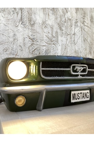 Işıklı Mustang Duvar Obje Araba ,haki