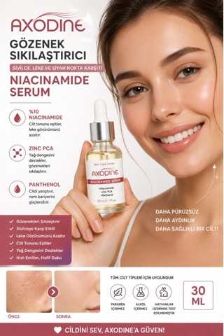 Axodine Gözenek Sıkılaştırıcı Sivilce Leke Ve Siyah Nokta Karşıtı Niacinamide Serum 30 ML