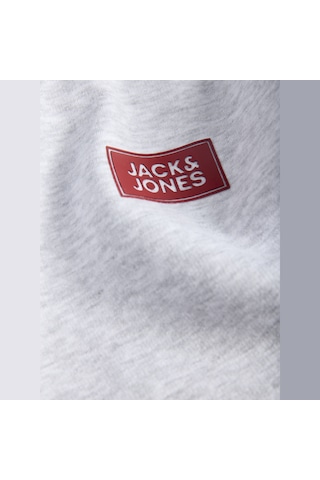Jack & Jones Erkek Gögüs Baskili Regular Fit Bisiklet Yaka Sweatshirt - Rush - 12298426 Beyaz Melanj