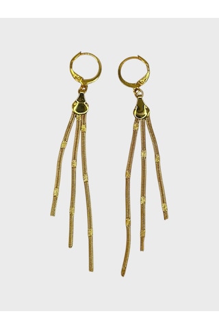Arnes Jewelry Çelik Sallantılı İtalyan Ezme Küpe Gold
