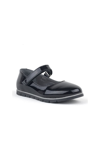 Hakiki Deri Siyah Rugan Kız Çocuk Babet Siyah