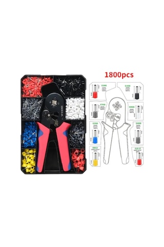 Gajeena 1800 Adet Çelik Vana Tipi Soğuk Presli Avrupa Stili Bağlantı Terminali Seti - Renkli Koruyucu Kapağı, Güçlü Presleme, Ergonomik Tasarım