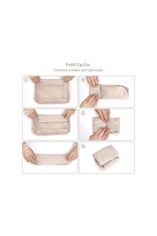 Gajeena Seyahat Organizasyon Çantası 8 Parça Set - Çok Amaçlı Kalın Kumaş Çanta, Gri Renk Seçeneği Gri