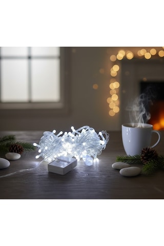 100 Led Damla Uçlu 10m Şeffaf Kablolu Beyaz Led Işık Renkli