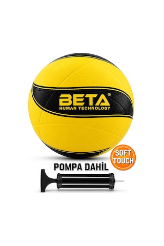 Voleybol Topu Pompalı Dahil Set Kauçuk Beta Dikişsiz Yekpare Üretim Siyah Mavi
