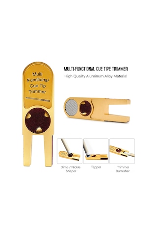 Youtek Bilardo İşaret Ucu Düzeltme Aleti - Çok Fonksiyonlu Alüminyum Şekillendirici