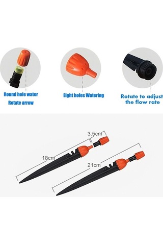 Tongxida Bahçe Otomatik Sprey Mikro Sulama Cihazı, 21cm Turuncu