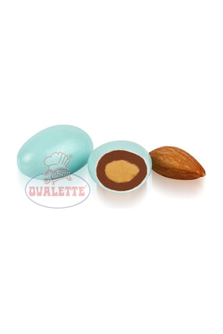 Ovalette Mavi Renkli Sütlü Çikolatalı Badem Draje 1 Kg