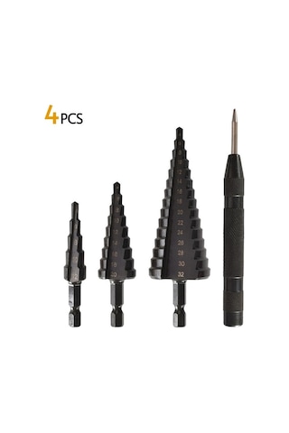 Xinxin Hss Kobalt Kademeli Matkap Ucu Seti İnce Demir-çelik-pvc-ahşap 4 Adet