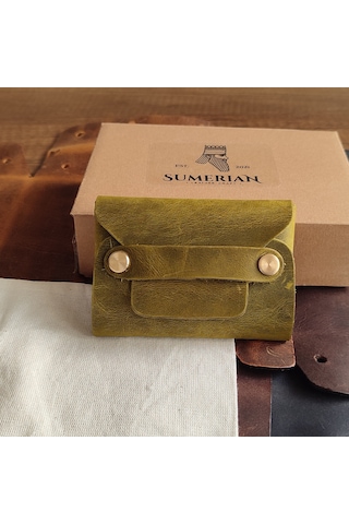 Sumerian Leather Craft Minimalist Deri Kartlık