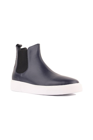 Shoetyle - Lacivert Hakiki Deri Erkek Chelsea Bot 250-041 -1162 Lacivert