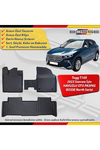 Togg T10x Paspas Araca Özel Suv 2023 Ve Sonrası Derin Havuzlu Paspas Bosse North Serisi