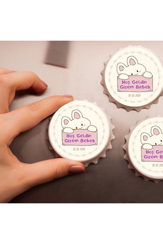 Doğum Günü Ve Baby Shower Hediyesi İsimli Metal Magnet Seti 10 Adet