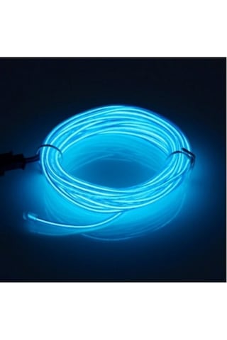 Araç Araba İçi Torpido Ledi Renkli İp Neon Led 2 Metre Mavi Neon
