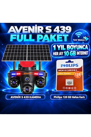 Avenir Av-s439 Solar 4g Kamera Full Paket Philips 128 Gb Hafıza Kartı Ve 1 Yıl Boyunca Her Ay 10 Gb Türk Telekom İnternet