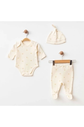 Eslenza Baby 3'lü Zıbın Takım 0038 Bej Bej