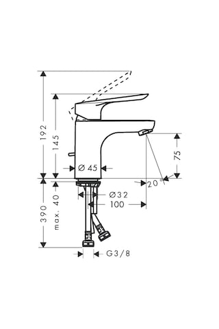 Hansgrohe Logis E Tek Kollu Lavabo Bataryası 70 Kumandalı 7117700