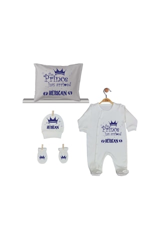 Pia Baby Gl 1907-04 İsme Özel Yastık Tulum Set Krem