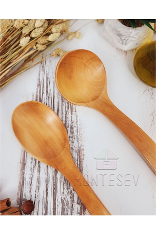 Ahşap Tahta Mutfak Kaşık Seti 2 Parça Kayın Şimşir Ağacı 2-8