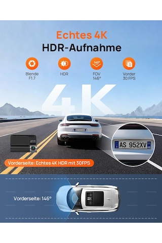 Starvıs 2 Hdr Gece Görüşüne Sahip 70mai 4k A810s Araç Ön Kamerası,128 Gb Kartlı Araba Kamerası, 7/24 Park İzleme, Aı Sensörü, Adas, Uygulama Kontrolü, Ses Kontrolü, 146 Geniş Açı, İsteğe Bağlı 4g Lte