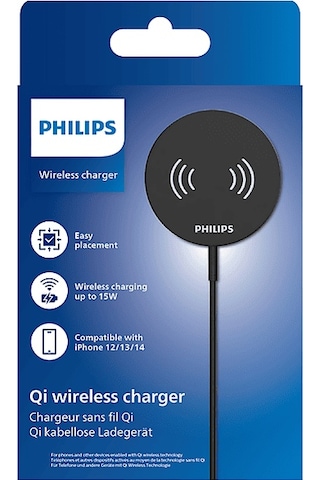 Philips DLP9017 Hızlı 15 W Qi Wireless Şarj Cihazı Siyah