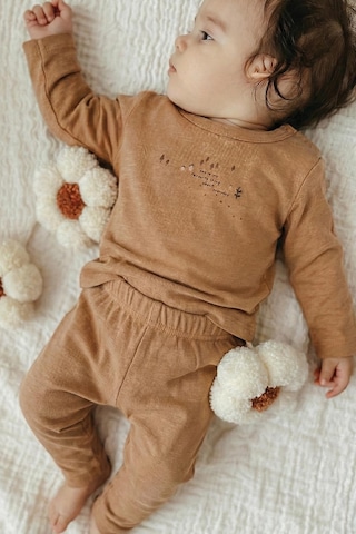 Cigit Baskılı Mevsimlik T-shırt 0-4 Yaş Camel Camel
