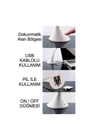 Dokunmatik Masa Lambası Ders Çalışma Kitap Okuma Lambası Pilli Kablolu Kullanım Akrobatik Masa Lamba Pembe