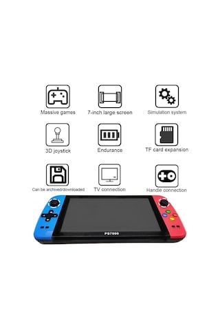 Yues Retro YS7000 Nostalji Taşınabilir TV Uyumlu 128 Bit Oyun Konsolu