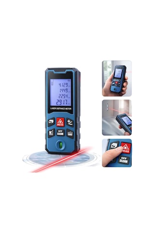 Asr Asr945 Lazer Terazili Dijital Mesafe Ölçer - Mavi 100 Metre