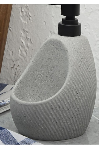 Taş Desenli Sıvı Sabunluk - Sünger Hazneli Mutfak Sabunluğu - 700 Ml - Çizgi Desen -