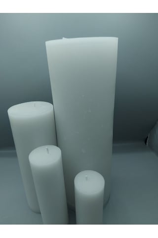 Soya Parafinli Beyaz 1 Adet 130-140 Saat Yanma Süreli Çap:10 Cm Boy:20 Silindir Blok Mum Beyaz Beyaz