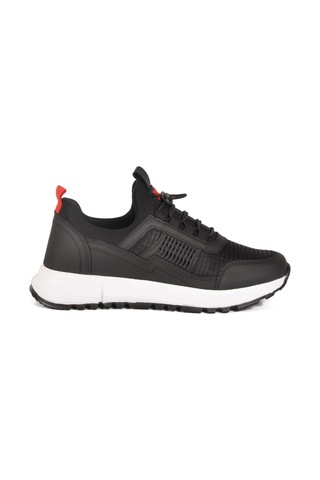 Nans 6006 G Siyah-kırmızı Fileli Kilit Bağcıklı Unisex Spor Ayakkabı Siyah - Kırmızı