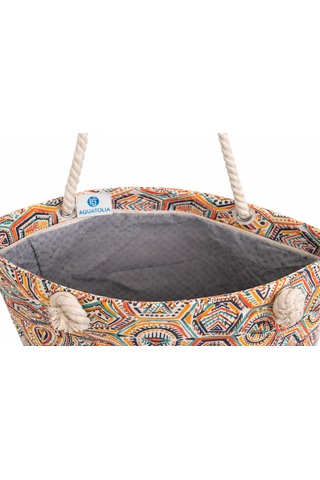 Kadın Otantik- Renkli - Fermuarlı- 50 35 Cm- Aquatolia Plaj Çantası Çok Renkli