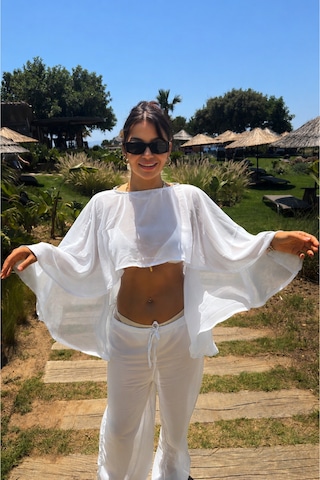 Gigi Wardrobe Kuğu Beyaz Şifon Takım Beyaz Beyaz