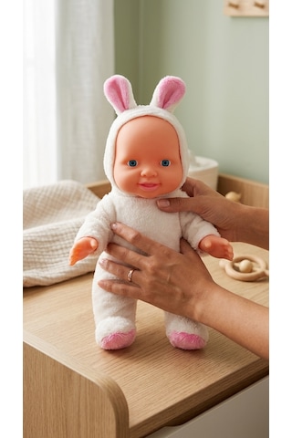 Toyx Sevimli Tavşan Kostümlü Oyuncak Bebek Yumuşak Peluş Tasarım, 3+ Yaş