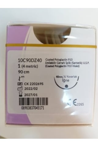 Trusynth Emilebilir Cerrahi İplik 1 (4 Metric) 75 CM 12 Adet