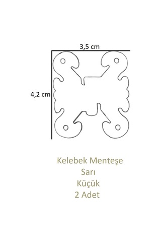 Sarı Dekoratif Kelebek Menteşe Büyük 2 Adet 4,2cm X 3,5cm