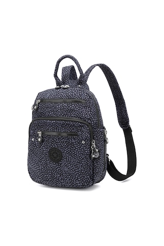 Smart Bags Günlük Küçük Boy Su Geçirmez Krınkıl Kumaş Kadın Sırt Çantası Puantiye Siyah