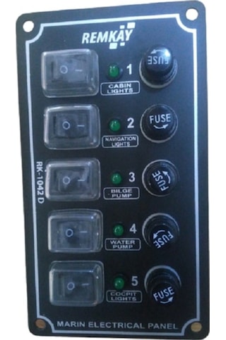Tekne Sigorta Paneli, Karavan Sigorta Paneli, Switch Panel, 5'Li, 80X145Mm