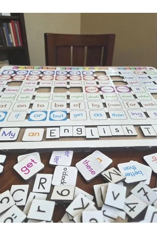 Ahşap İngilizce Eğitim Seti İngilizce Öğreniyorum Tableti - Büyük Ölçü 39x29 Cm