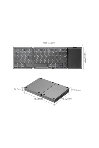 Katlanabilir Beyaz Her Cihaza Bluetooth İle Uyumlu Portatif Taşınabilir Dokunmatik Mini Klavye-1395