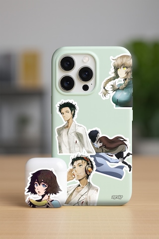 Steins Gate Anime Sticker Paketi 20 Adet Çok Renkli