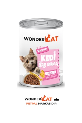 Wondercat Tavuklu Yavru Kedi Konservesi 400gr X 12 Adet