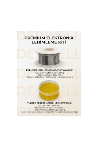 Endüstriyel Lehim Seti Pro-flux 0.8mm Reçine Çekirdekli Lehim Teli Kurşun Ve Aktif Lehim Pastası Yüksek Islatma Özellikli Korozyon Önleyici Hassas Elektronik Devre Uyumlu