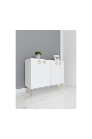 İnci 100 Cm Konsol, Çok Amaçlı Dolap Beyaz - Beyaz Beyaz-beyaz