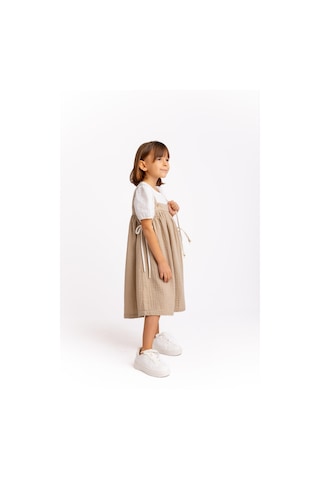 Müslin Tişörtlü Elbise Takım Vizon Vizon