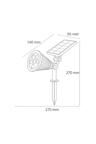 Solar Led Bahçe Armatürü Işık Güneş Enerjili Kazıklı Duvar Montajlı Çim Aydınlatma Lambası 7 Led Ip65 90 L Çok Renkli