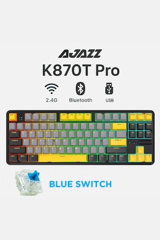 K870t Pro 3 Modlu Uyumlu Hot-swap Rgb, Mekanik Klavye - Siyah