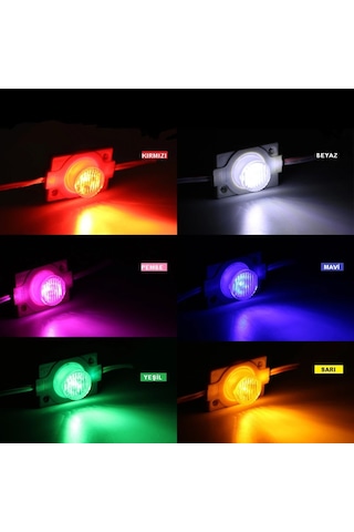 Mercek Led 1.5 Watt - 12 Volt – Direk Güçlü Işık - 10 Adet