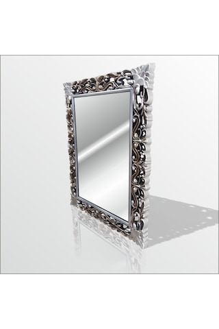 45X60Cm Eskitme Gümüş Işleme Rustik Boy Banyo Duvar Salon Aynası Gümüş